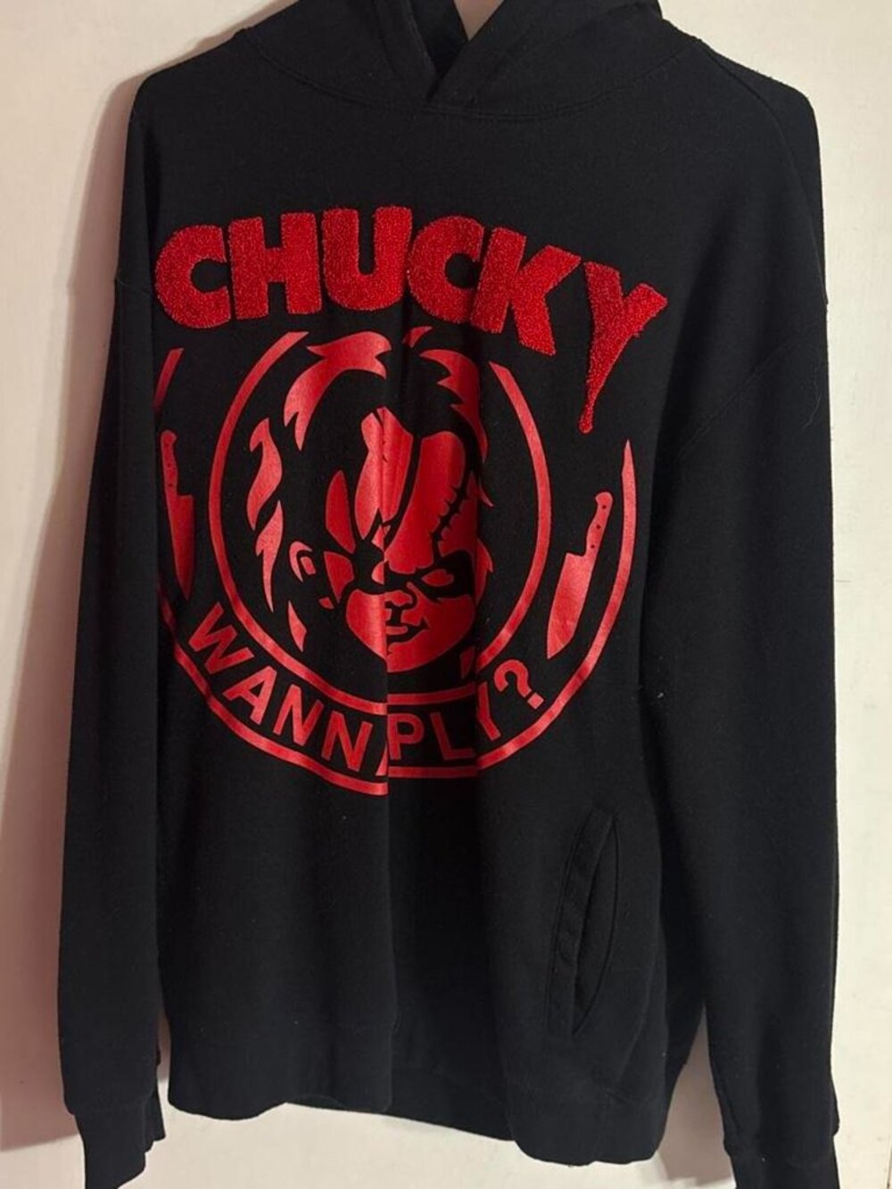 Chucky Pull over Hoodie size Large mens